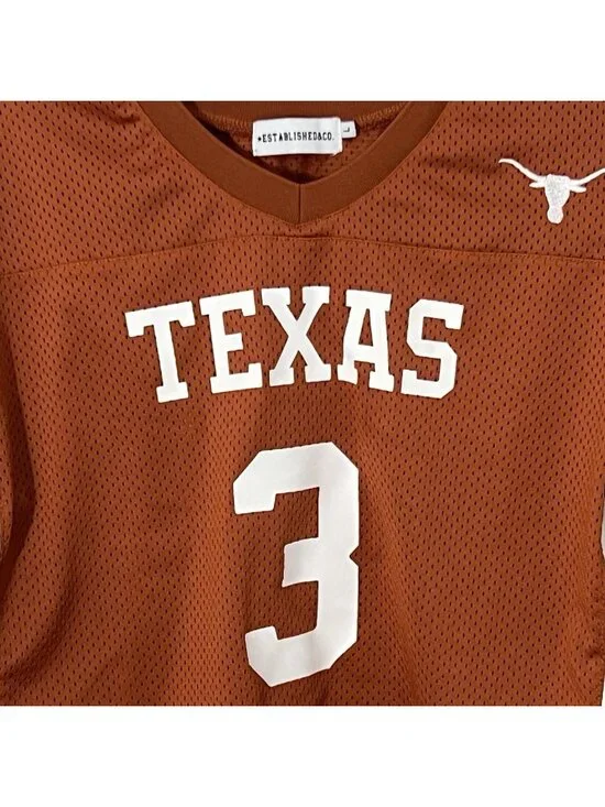 Established And Co Women’s Orange Texas Longhorns Ewers Cropped Top Size Large - Picture 2 of 9